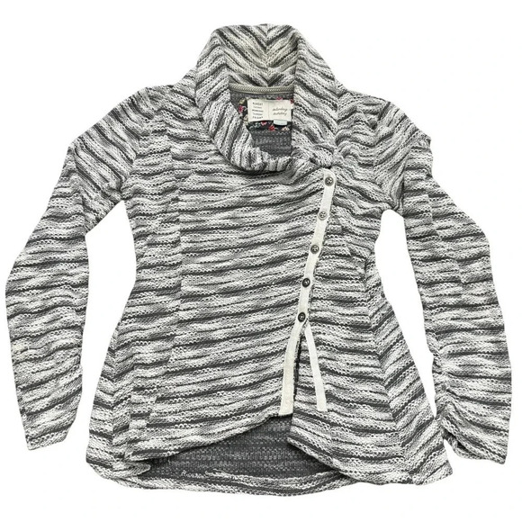 Anthropologie Saturday Sunday Sidewinder sweater jacket. Size SP. Gray/white. - Picture 1 of 9